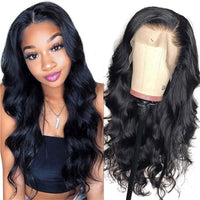 Foreverlove Body Wave Lace Front Wigs Human Hair Pre Plucked with Baby Hair 180% Density 10A Grade Unprocessed Brazilian Virgin Human Hair 13x4 Transparent Lace Wigs for Women (12 Inch)