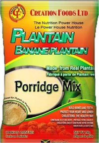 Jamaican Porridge Mix by Creation Foods - Nutritional and Energizing Hot or Cold Morning Cereal (Plantain Porridge Mix, 6 Pack)