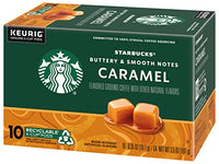 Starbucks Flavored Coffee K-Cup Pods, Caramel Flavored Coffee, Made without Artificial Flavors, Keurig Genuine K-Cup Pods, 10 CT K-Cups/Box (Pack of 1 Box)
