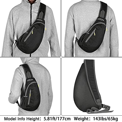 G4Free Sling Bags Men and Women Shoulder Backpack Small Cross Body Chest Sling Backpack (Black)