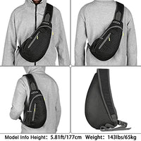 G4Free Sling Bags Men and Women Shoulder Backpack Small Cross Body Chest Sling Backpack (Black)