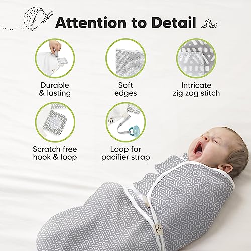 KeaBabies 3-Pack Organic Baby Swaddle Sleep Sacks - Newborn Swaddle Sack, Ergonomic Baby Swaddles 0-3 Months, Swaddles for Newborns, Baby Sleep Sack,Baby Swaddle Blanket Wrap,Baby Essentials (Nordic)