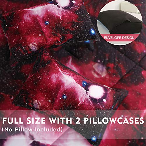 Litanika 3D Galaxy Comforter Full(79x90lnch), 3 Pieces(1 Galaxy Comforter, 2 Pillowcases), Universe Outer Space Bedding Set, Microfiber Comforter Set for Kid Boy Girl Teen