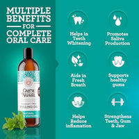 GuruNanda Coconut Oil Pulling with 7 Essential Oils and Vitamin D3, E, K2 (Mickey D), Helps with Fresh Breath, Teeth & Gum Health & More (8 fl oz)