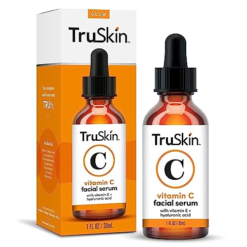 TruSkin Vitamin C Face Serum – Anti Aging Face & Eye Serum with Vitamin C, Hyaluronic Acid, Vitamin E – Brightening Serum, Dark Spot Remover, Even Skin Tone, Eye Area, Fine Lines & Wrinkles, 1 Fl Oz