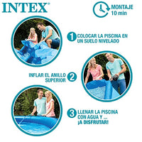 Intex Easy Set 10 Foot x 30 Inch Above Ground Inflatable Round Swimming Pool with 30 Gauge 3 Ply Side Walls and Drain Plug, Blue