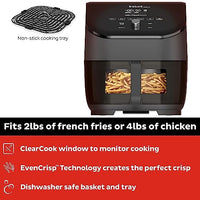 Instant Pot Vortex Plus 6-Quart Air Fryer Oven, From the Makers of Instant Pot with ClearCook Quiet Cooking Window, Digital Touchscreen, App with over 100 Recipes, Single Basket, Black