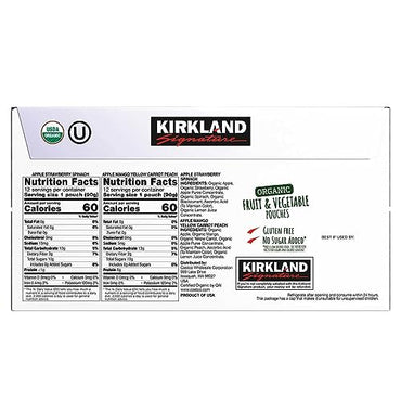 Kirkland Signature Organic Fruit and Vegetable Pouch Variety Pack (24 Count)