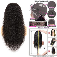 Water Wave Lace Front Wigs Human Hair Pre Plucked 13x4 HD Deep Wave Curly Lace Front Wigs for Black Women Human Hair Glueless 200 Density Brazilian Transparent Lace Frontal Wet and Wavy Wigs 24 Inch