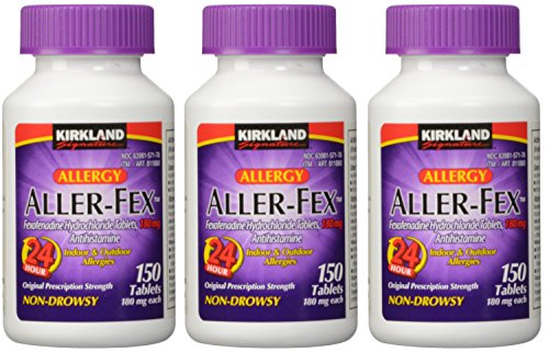 Kirkland Signature, Aller FEX qzRcJ 180 mg 150 Tablets (Pack of 3)