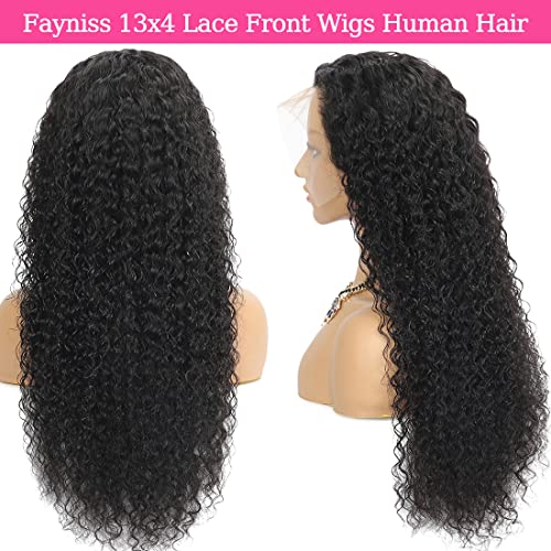 28 Inch Lace Front Wigs Human Hair Water Wave Wigs for Black Women Human Hair 13x4 Lace Front Wigs Pre Plucked with Baby Hair Lace Frontal Wigs Wet and Wavy Wigs Curly Lace Front Wig180% Density