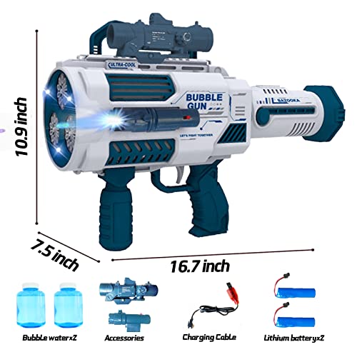 VERSDITAS Automatic Gatling Bubble Gun,That Produces Thousands of Bubbles per Minute, Suitable for Children and Adults and Perfect for Indoor and Outdoor Birthday Parties for Girl Boy