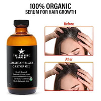 Jamaican Black Castor Oil USDA Certified Organic - (250 mL) Cold Pressed, Unrefined Castor Oil in Glass Bottle; 100% Pure Jamaican Black Castor Oil for Eyebrow, Eyelash, and Hair Growth (8.5 Ounces)