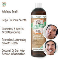 Dr. Ginger's Coconut Oil Pulling Mouthwash, All-Natural Oil Pulling & Xylitol to Target Bad Breath, Support Tongue and Gum Health and Brighten Teeth, Fluoride-Free, Coconut Mint Flavor, 14fl oz, 1ct