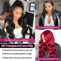 13X4 Lace Front Wigs Human Hair Pre Plucked With Baby Hair 26Inch Body Wave Lace Front Wigs Human Hair 180% Density Glueless Transparent HD Lace Frontal Wigs Human Hair Wigs For Black Women Human Hair