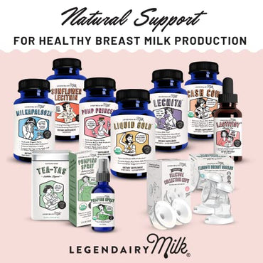 Legendairy Milk Liquid Gold Lactation Supplement, Organic Goat's Rue Lactation Support with Milk Thistle, Shatavari, Fennel, Alfalfa and Anise, Breastfeeding Supplements, 60 Vegan Capsules