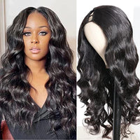 UNICE Hair 12A Body Wave U Part Wig Glueless Human Hair Wigs for Women Brazilian Remy Human Hair Upart Wig Beginner Friendly No Glue No Sew In 180% Density Natural Color (12inch)