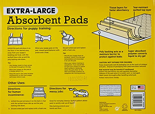 Kirkland Signature Extra-Large Absorbent Pads, 100 Large Pads, 30x23 (Original Version)