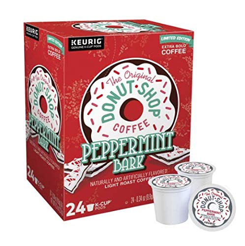 The Original Donut Shop Coffee 24 K Cups Count Pods Capsules (FLAVORS) Light/Medium/Bold Roast Flavored Premium Coffee For Keurig Machine (24 K-Cups Original Donut Shop Peppermint Bark)