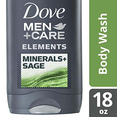 DOVE MEN + CARE Elements Body Wash Mineral+Sage 18 oz Effectively Washes Away Bacteria While Nourishing Your Skin (Pack of 4)