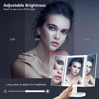 Lighted Makeup Mirror with 3 Color Lighting, Makeup Mirror with Extra Round 10X Magnifying Mirror, 72 LED Vanity Mirror, 10x 3X 2X Magnification, Touch Control, Dual Power Supply, Gift for Woman