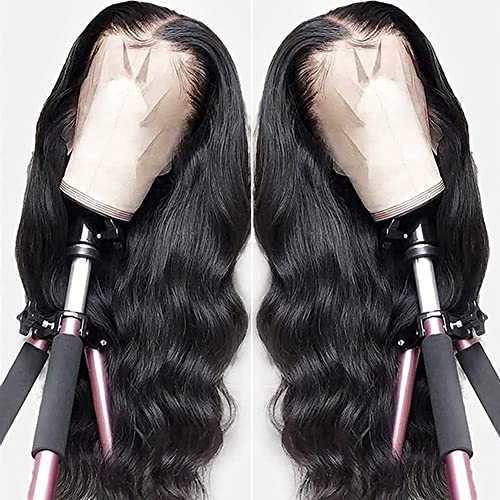 Chikamlty 4x4 Lace Closure Wigs Human Hair Body Wave Lace Front Wigs Human Hair Pre Plucked with Baby Hair Human Hair Wigs for Black Women 180 Density (16 Inch, Natural Color, Body Wave Wig)