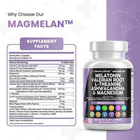 Melatonin 10mg Valerian Root 6000mg L Theanine 200mg Ashwagandha 4000mg - Sleep Support for Women and Men with Magnesium Complex, Lemon Balm, Chamomile, and Passion Flower - Made in USA 60 Caps