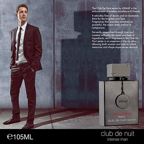 ARMAF Club De Nuit Intense Men Limited Edition Pure Parfum, Black, Woody Spicy Masculine Scent, 3.6 Fl Oz