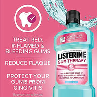 Listerine Cool Mint Antiseptic Mouthwash to Kill 99% of Bad Breath Germs and Gum Therapy Mouthwash in Glacier Mint to Help Reverse Signs of Early Gingivitis, Convenience Pack, 2 x 1 L