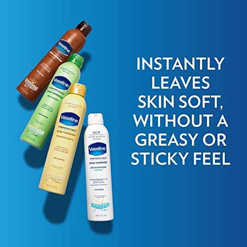 Vaseline Intensive Care Spray Moisturizer, Aloe Soothe Spray Lotion Moisturizer for Dry Skin with Micro-Droplets of Vaseline Lotion (Pack of 2, 6.5 Oz Ea)