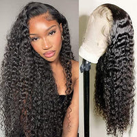 Foreverlove Deep Wave Lace Front Wigs Human Hair Pre Plucked Brazilian Deep Curly 13x4 HD Frontal Wigs for Black Women 180% Density Remy Human Hair (16 Inch)