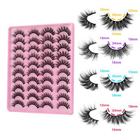 Faux Mink Lashes 3D Fluffy Fake Eyelashes Lashes Natural Look Wispy Lashes Bulk 20 Pairs Short False Eyelashes 4 Different Style Eye Lashes Pack