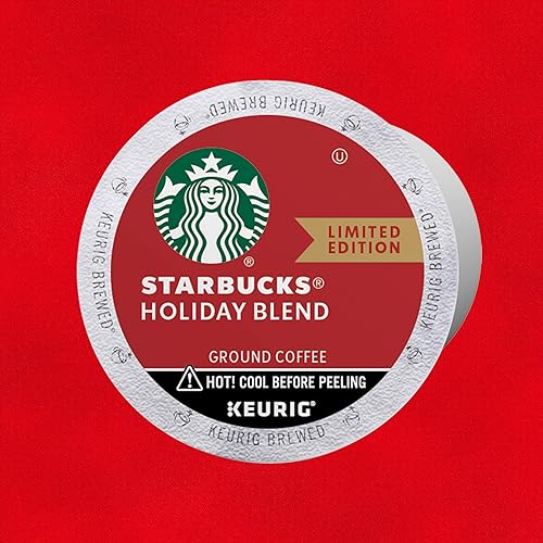 Starbucks K-Cup Coffee Pods, Holiday Blend Medium Roast Coffee For Keurig Brewers, 100% Arabica, Limited Edition Holiday Coffee, 6 Boxes (60 Pods Total)