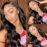 360 Body Wave Lace Front Wigs Human Hair Pre Plucked with Baby Hair 180% Density Full Lace Human Hair Wigs Brazilian Virgin Body HD Human Hair Lace Front Wigs for Women Natural Color 22Inch