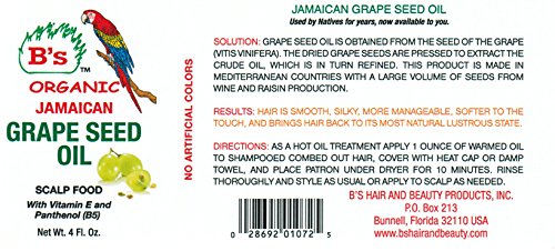 Organic Jamaican Grape Seed Oil Scalp Food, 4 oz.