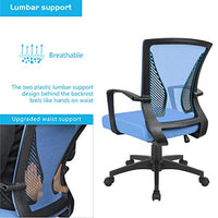 Furmax Office Chair Mid Back Swivel Lumbar Support Desk Chair, Computer Ergonomic Mesh Chair with Armrest (Blue)