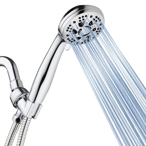 AquaDance High Pressure 6-Setting 3.5" Chrome Face Handheld Shower with Hose for the Ultimate Shower Experience! Officially Independently Tested to Meet Strict US Quality & Performance Standards!