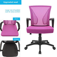 Furmax Office Chair Mid Back Swivel Lumbar Support Desk Chair, Computer Ergonomic Mesh Chair with Armrest (Pink)