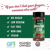 Sauce Goddess Fiery Jamaican Jerk Spice - Seasonings and Spices for Cooking with Caribbean Flavors! Perfect for Chicken, Pork, Seafood & More - Low Sugar, Low Sodium, Fat-Free, Vegan Friendly - 5 oz