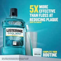 Listerine Cool Mint Antiseptic Mouthwash to Kill 99% of Germs That Cause Bad Breath, Plaque and Gingivitis, Cool Mint Flavor, 1 L (Pack of 2)