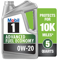 Mobil 1 Advanced Fuel Economy Full Synthetic Motor Oil 0W-20, 5 Quart