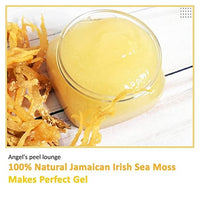 Angel's peel lounge 100% Jamaican Irish Sea Moss Natural - Non GMO No Preservatives | Organic | Vegan | Hand Picked | Sun Dried | Makes Perfect Gel Cell Food for Immune (16 fl oz)