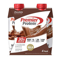 Premier Protein Shake, Chocolate, 30g Protein, 1g Sugar, 24 Vitamins & Minerals, Nutrients to Support Immune Health, 11 Fl Oz (Pack of 4)