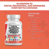 Clean Nutraceuticals Fisetin 2500mg Quercetin 1000mg Resveratrol 1000mg with Spermidine Wheat Germ Extract 1000mg - Health Supplement for Adults Longevity with Berberine, Collagen, Rhodiola, Apigenin