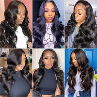 RXY Lace Front Wigs Human Hair Pre Plucked Glueless 180% Density Brazilian Virgin Hair Body Wave Lace Front Wigs 13x4 Wigs Human Hair Wigs for Black Women Natural Color (26Inch, 13x4 wig)