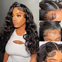 Body Wave Lace Front Wigs Human Hair - Hd Lace Front Wigs Human Hair, 13x4 Lace Front Wigs Human Hair Pre for Women Plucked Brazilian Virgin Transparent Frontal Wigs With Baby Hair 180% Density