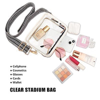 WEDDINGHELPER Clear Purse for Women：Clear Bag Stadium Approved, Crossbody Shoulder Bag with 2 Adjustable Purse Straps for Sporting Events Concerts（B-Red-2）