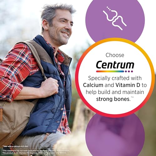 Centrum Silver Multivitamin for Men 50 Plus, Multimineral Supplement, Vitamin D3, B-Vitamins and Zinc, Gluten Free, Non-GMO Ingredients, Supports Memory and Cognition in Older Adults Tablet - 200 Ct