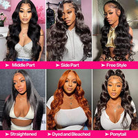 Body Wave Lace Front Wigs 13x4 HD Lace Frontal Human Hair Wig Lace Glueless Wigs Pre Plucked with Baby Hair 180 Density 24 Inch Brazilian Virgin Wigs for Women Natural Black