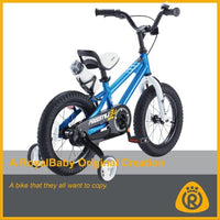 Royalbaby Kids Bike Boys Girls Freestyle BMX Bicycle with Training Wheels Kickstand Gifts for Children Bikes 16 Inch Blue